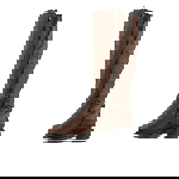 Embassy London Jamie - Brown - Women's leather tall riding boots with rounded toe in brown