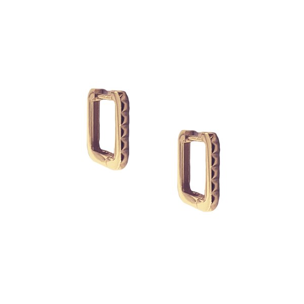 Spero London Sterling Silver Rectangular Hoop Earrings