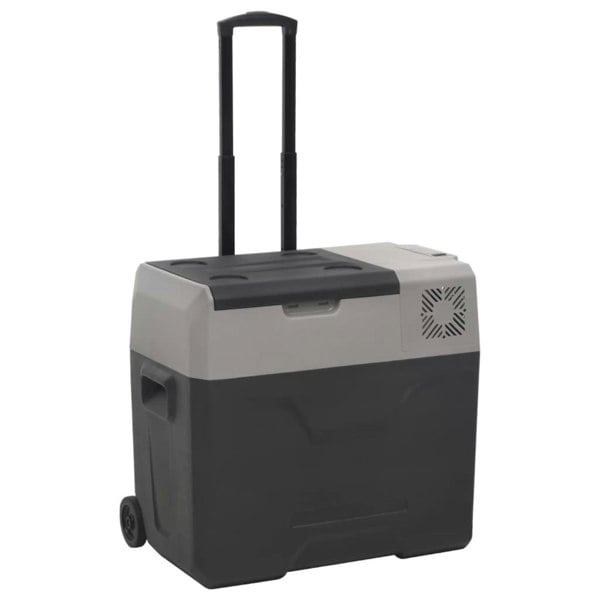 Berkfield Cool Box with Wheel and Handle Black&Grey 40 L Polypropylene