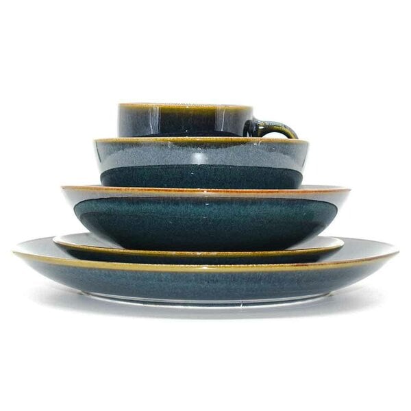 Scandi Home Stavanger Ceramic Coffee Mugs, Set of 4, Blue Reactive Glaze