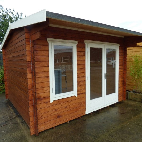 Shire Marlborough 12Gx10 Log Cabin 28mm interlock cladding - Best Shed