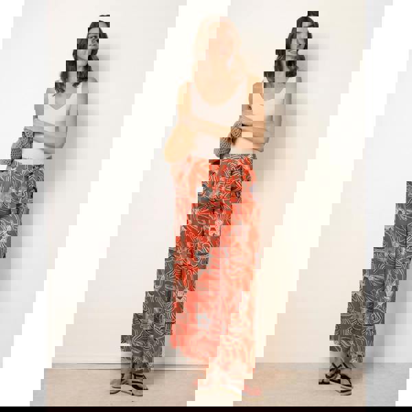 Blue Vanilla Paper Bag Tie Waist Wide Leg Trousers