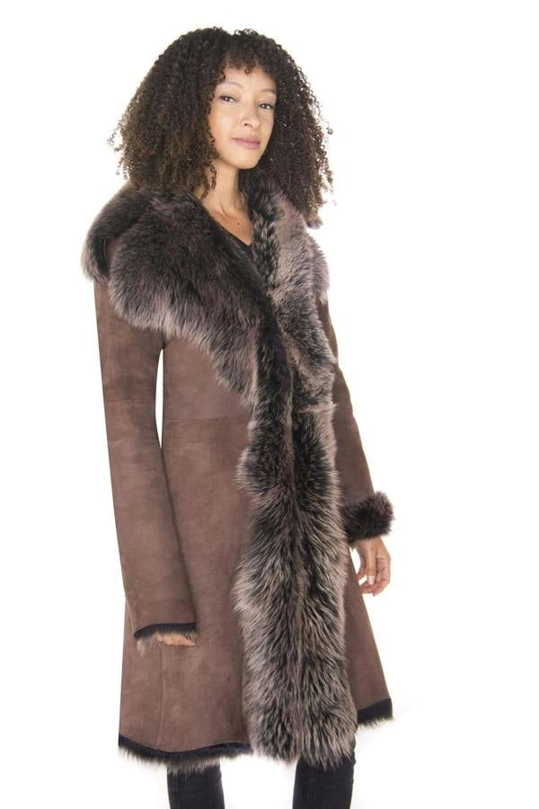 Infinity Leather Womens Toscana Sheepskin Suede Trench Coat-Rochester