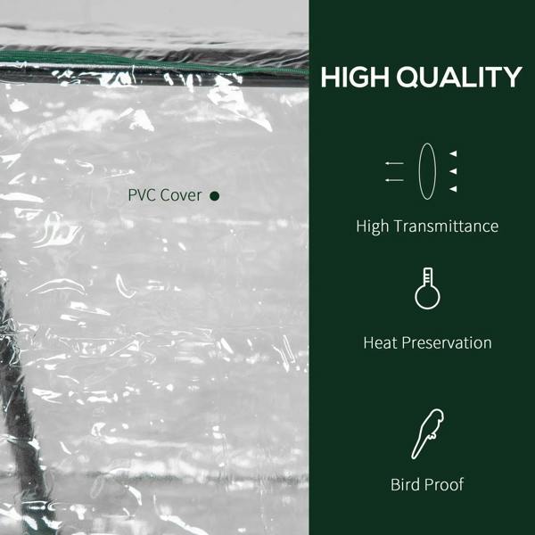 Close-up of clear PVC greenhouse cover film with green-trim edges