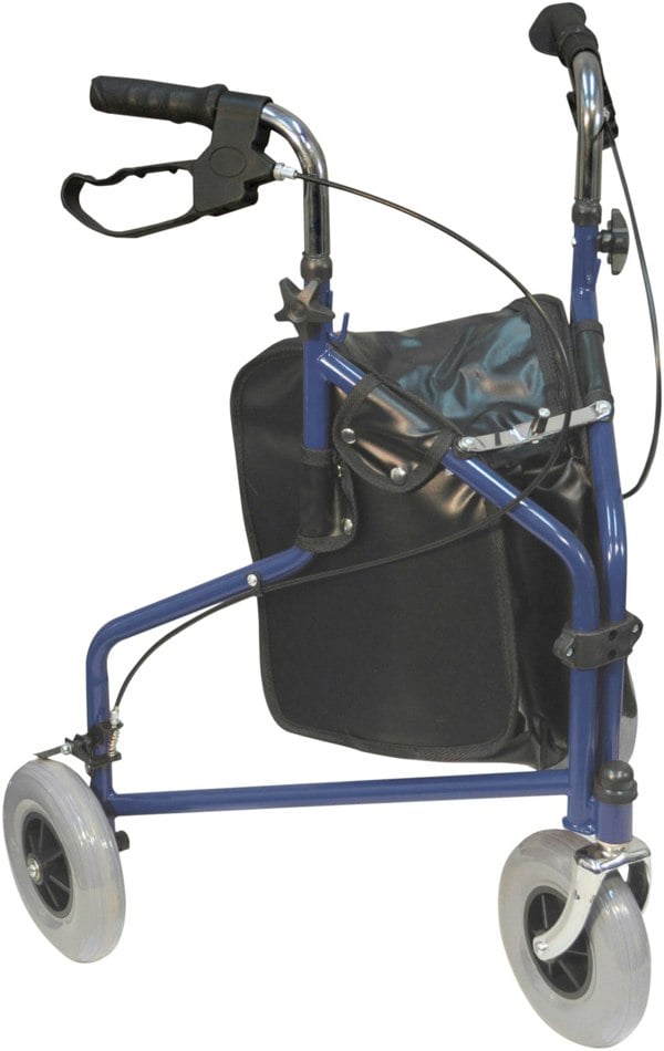 Aidapt Three Wheeled Steel Walker Blue
