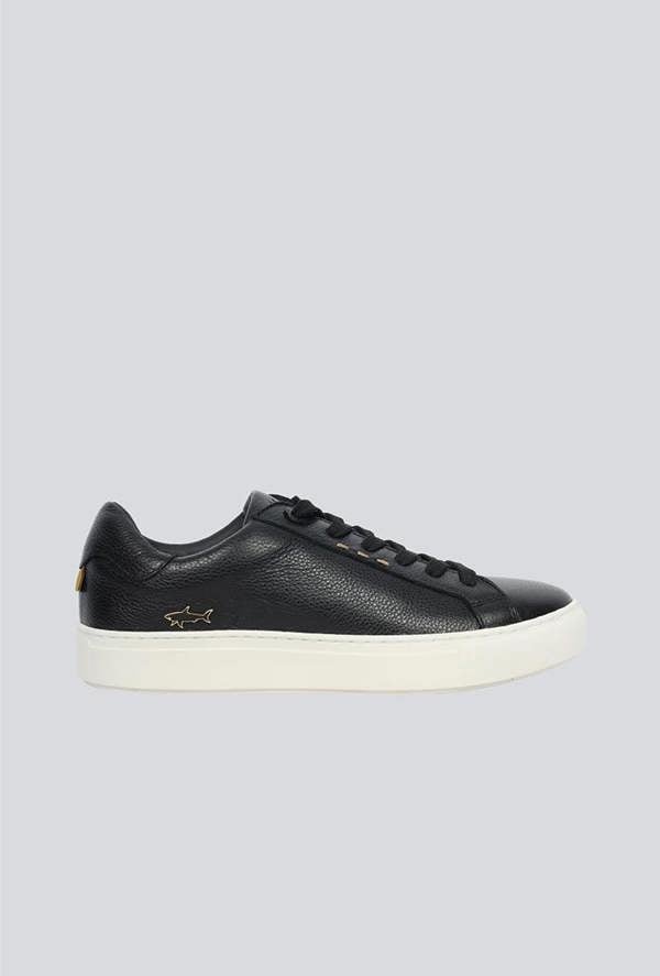 Paul & Shark Tumbled Leather Icon Sneakers