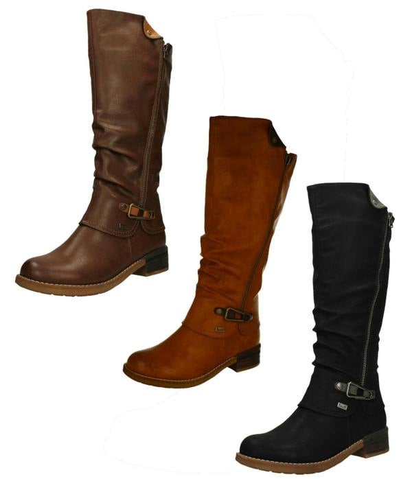 Rieker Ladies Rieker Knee High Boots Warm Lining With Rieker Tex 94652