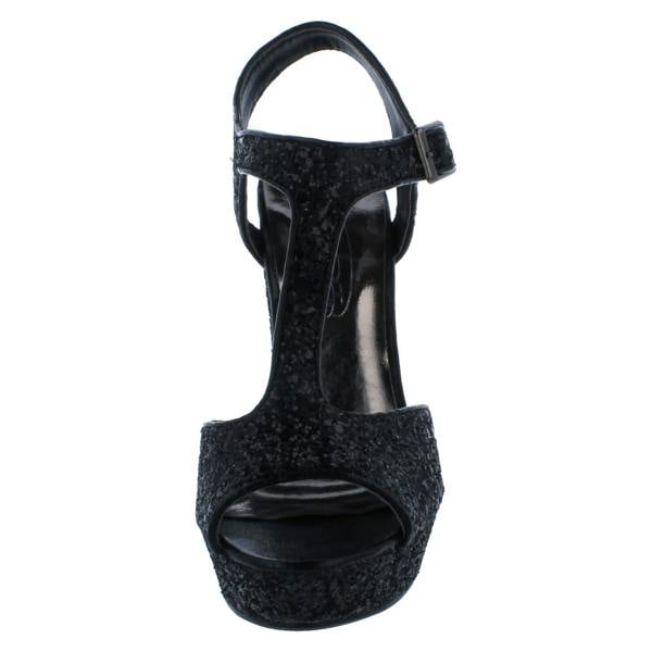 Spot On Ladies Spot On Glittery Platform Sandals