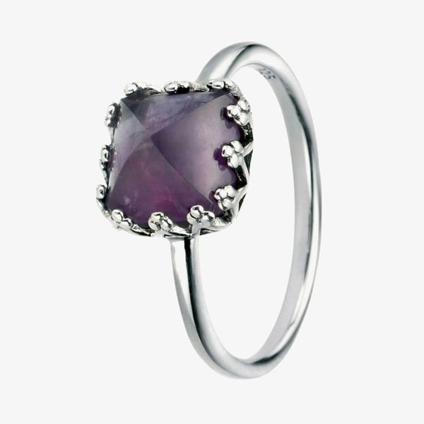 T. H. Baker Silver Purple Cubic Zirconia Ring R3426M