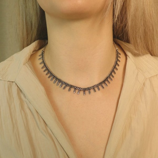 The Colourful Aura Statement Elegance Chain Indian Oxidised Boho Choker Temple Choker Necklace