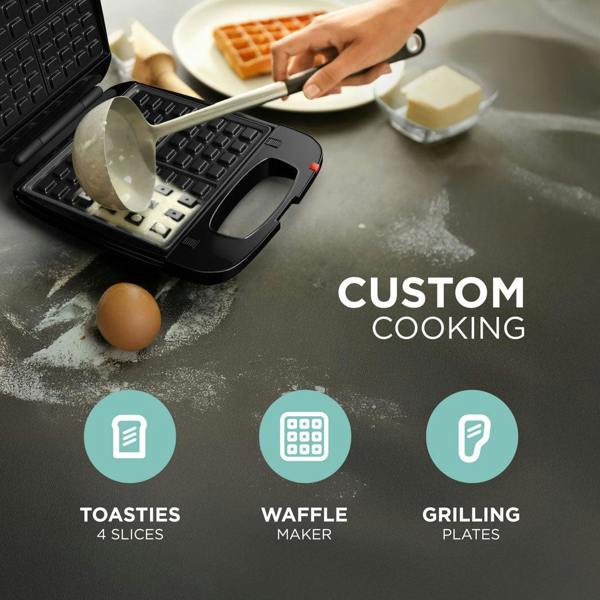 DMD Collective 3-in-1 Toastie Maker with Removable Plates & Grill