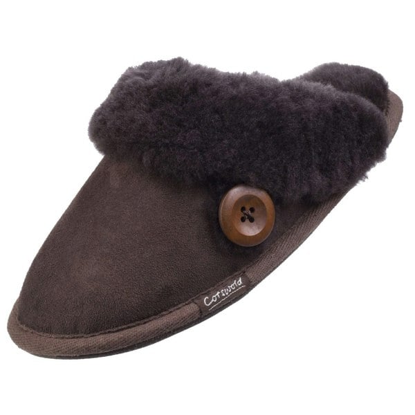 Cotswold Lechlade Leather Women's Chocolate Mules