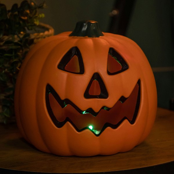 Samuel Alexander 21cm Battery Operated Light up Pumpkin Lantern with Multi-Coloured LEDs