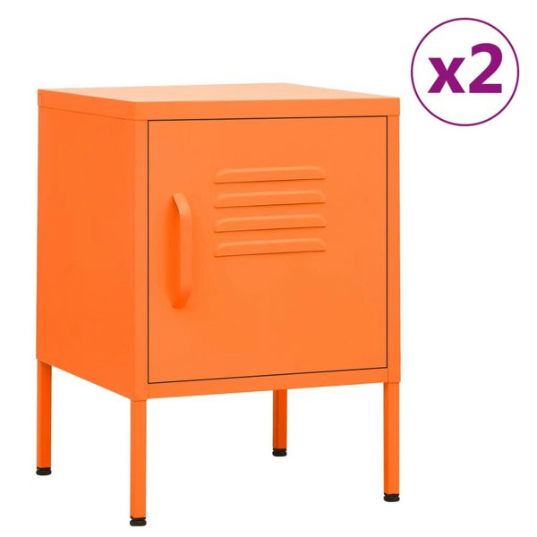 Berkfield Nightstands 2 pcs Orange 35x35x51 cm Steel