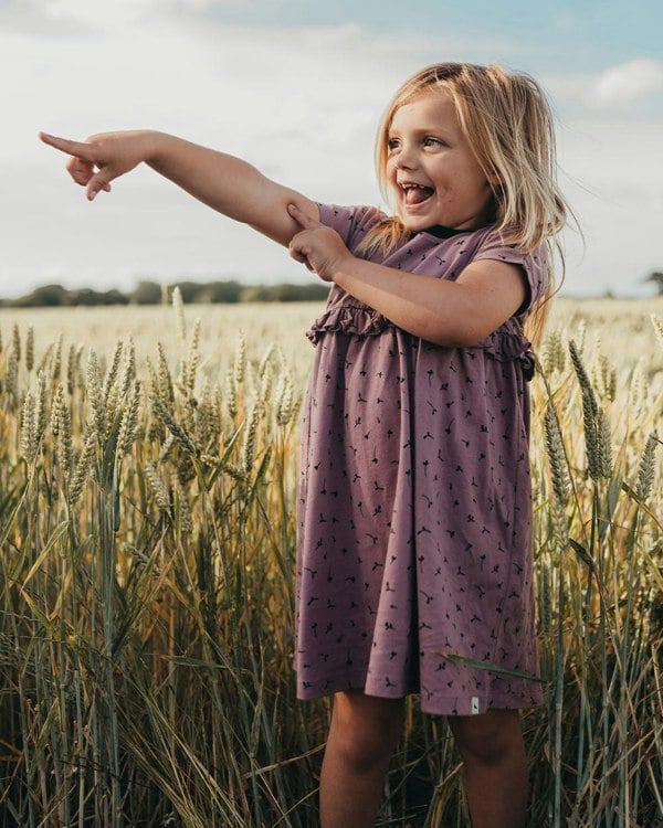 organic cotton Pink Seedling Print Dress - image 1
