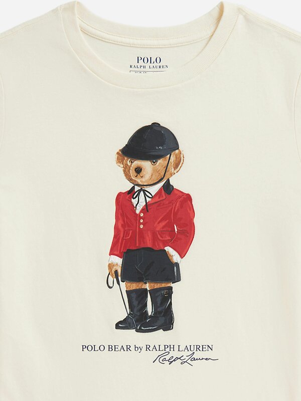 Ralph Lauren Kids Ralph Lauren Girls Polo Bear T-Shirt in Ivory