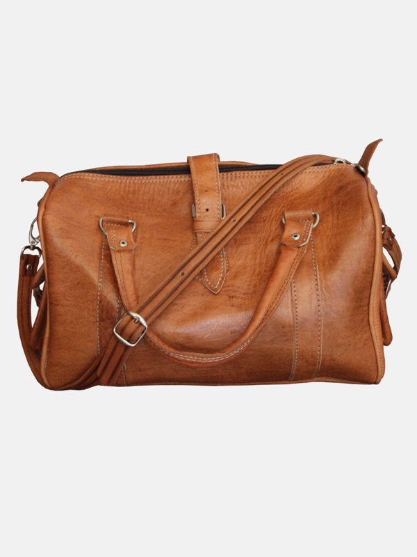 Berber Leather The Rabat Bowling Bag in Tan