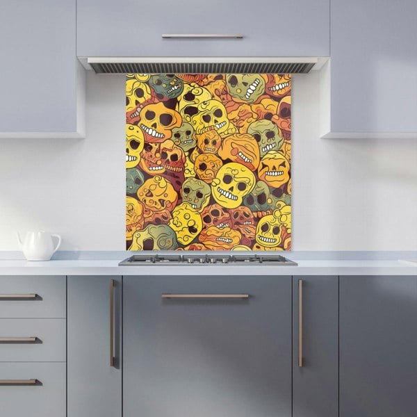 Warren Reed - Designer Autumnal Skulls Pattern Kitchen Splashback