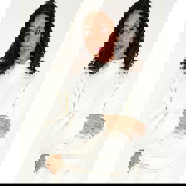 Blue Vanilla Textured High Neck Jumper