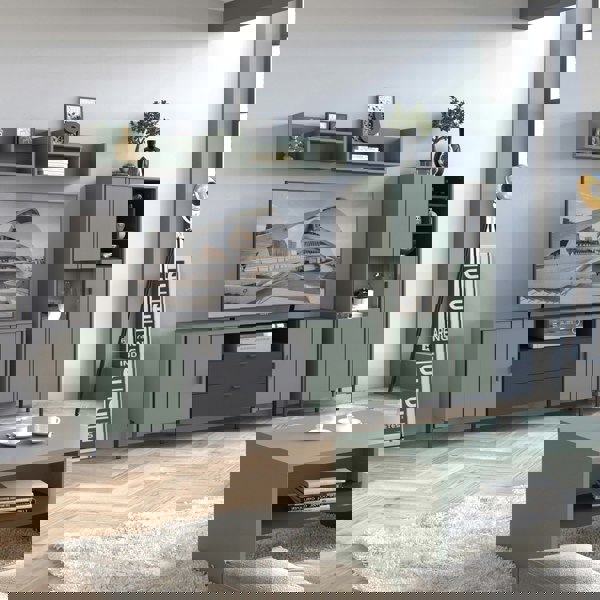 Furniture To Go Arundel TV Cabinet 2 Door 2 Drawer 173cm wide 65cm High in Green/Grey