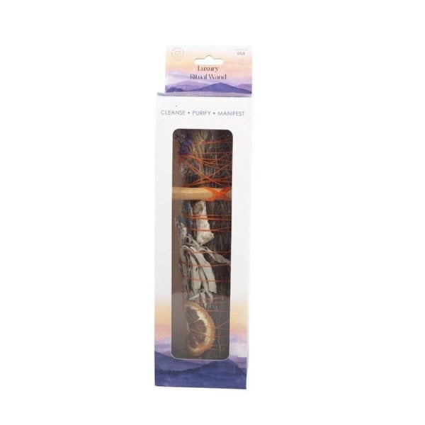 Serano 9in Ritual Wand Smudge Stick with Rosemary, Palo Santo and Aventurine