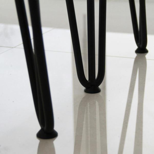 Grey 10mm hairpin leg feet protectors with a sleek design, featuring a smooth finish and rounded tips for floor protection