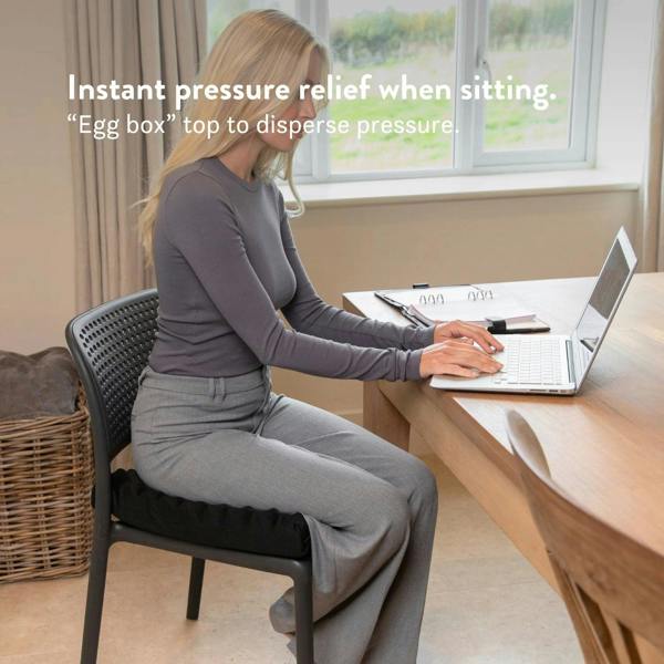 Sciatica Cushion for office, dining, sofa and car seats. Relieves pressure when sitting. Handmade in the UK. 