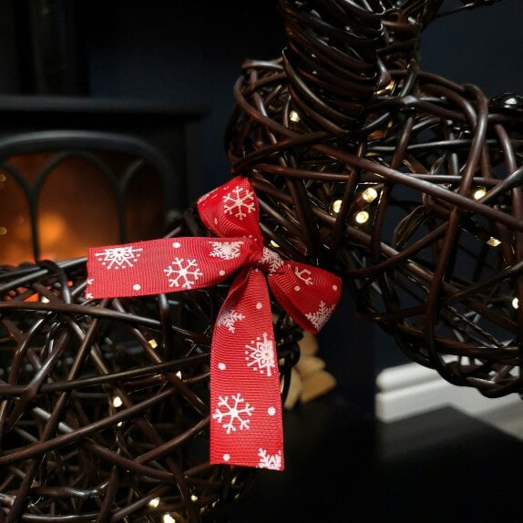 Samuel Alexander 65cm Battery Operated Rattan Woven Rudolph Reindeer with Warm White LEDs
