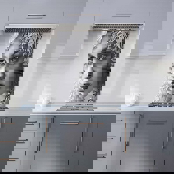 Warren Reed - Designer Glamorous Monochrome Diva Kitchen Splashback