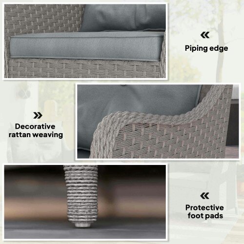 Wyld Haus Veyoto Rattan Light Grey Set Of 2 Outdoor Armchairs With Cushions Armrests And High Back
