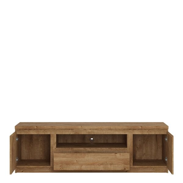 Wyld Haus Hemingway 166cm Natural Oak Wood Wide TV Media Unit Door 1 Drawer