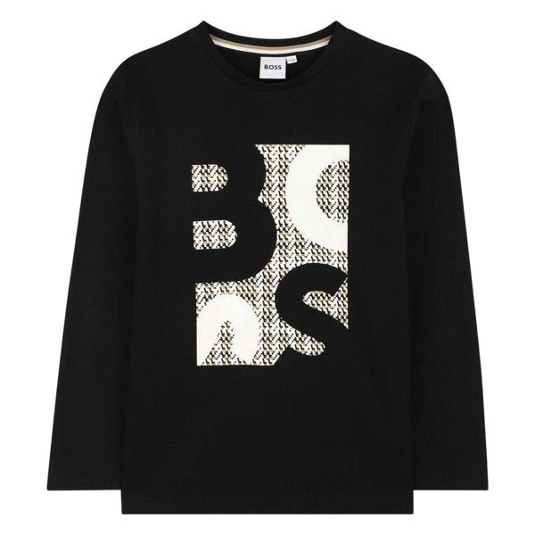 Boss Childrens/Kids Graphic Regular Long-Sleeved T-Shirt - Black - 