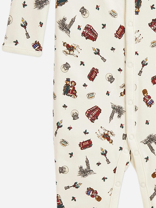 Ralph Lauren Kids Ralph Lauren Baby Boys Winter Bearville Print Babygrow in Ivory