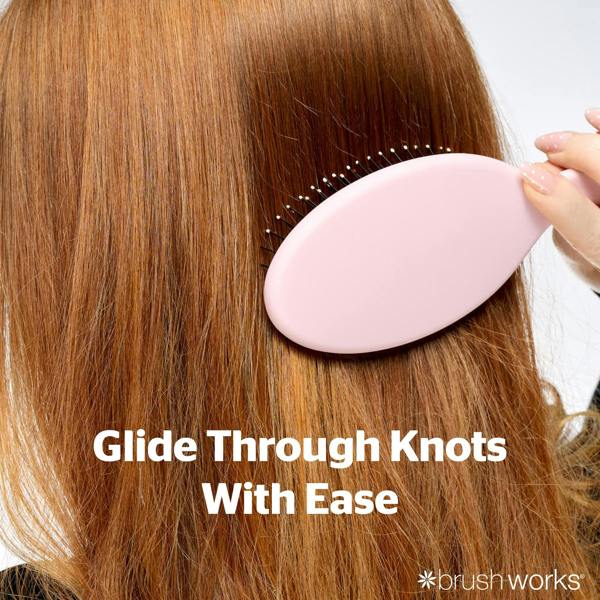 Brushworks Professional Oval Detangling Hair Brush - Pink