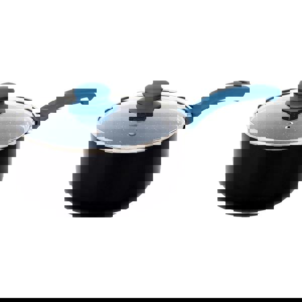 Gr8 Home Aluminium 8 Pc Marble Ceramic Non Stick Induction Frying Pan Saucepan Set Blue