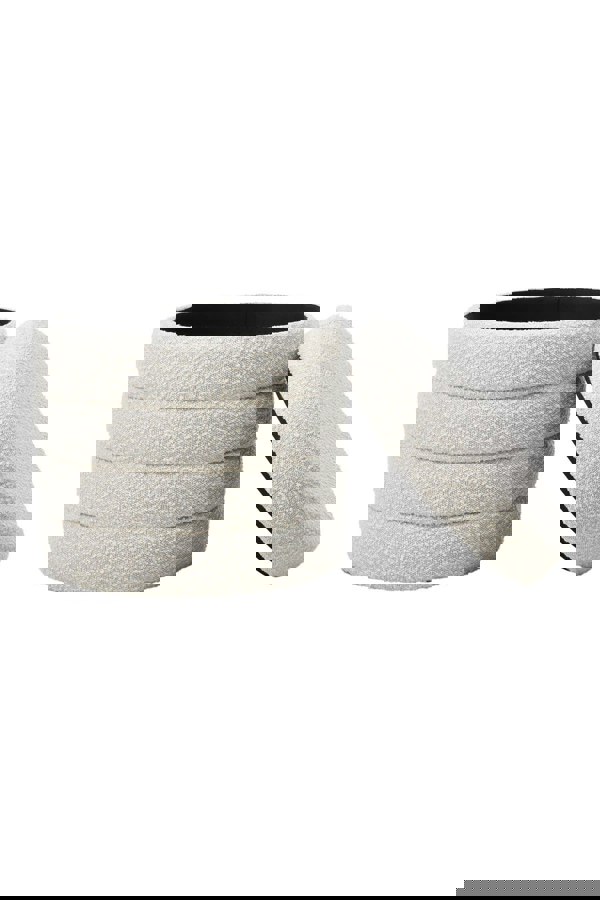 Living and Home Beige Upholstered Round Storage Ottoman for Bedroom Living Room and Makeup Room