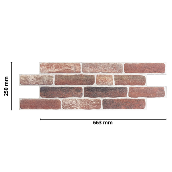 Wallsupply Ultracoustic Loft Brick Felt, Wall Cladding 3D Interlocking Tiles, 6pcs 1m² Terracotta Red Brown