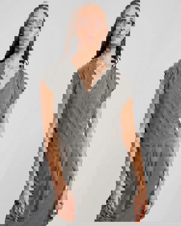 Great Plains So Peachy V Neck Drape Womens Dress