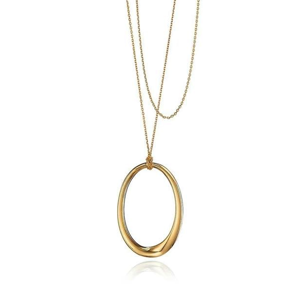 Pia Gold-Plated Sterling Silver Mobius Pendant Necklace, Oval Loop Pendant