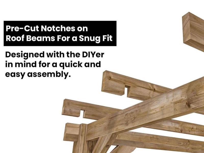 Dunster House Wooden Pergola Garden Plant Frame Furniture Kit Leviathan 2.5m x 2.5m