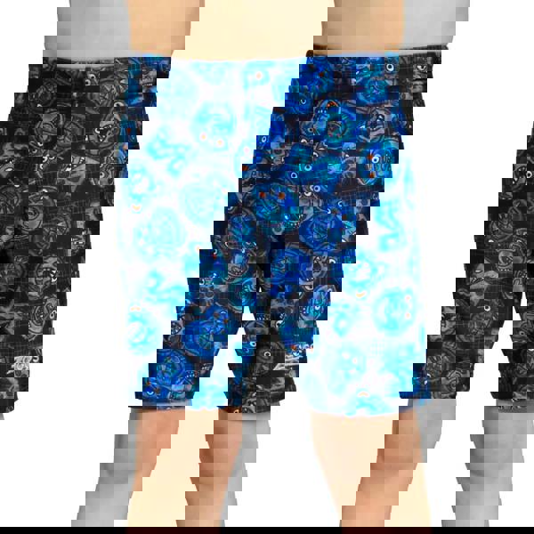 Zoggs Tots Boys Fontopia Mid Swim Jammer in blue with black alien design