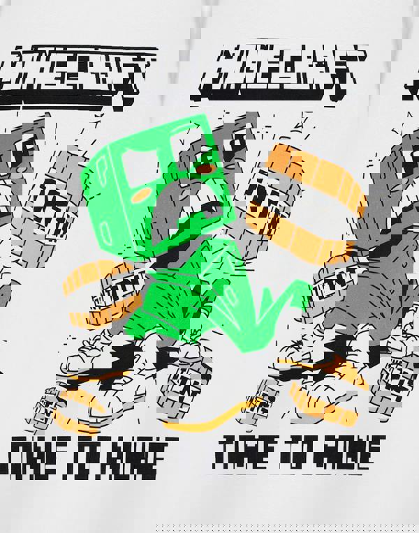 Minecraft Mens White Time To Mine Short Sleeved T-Shirt