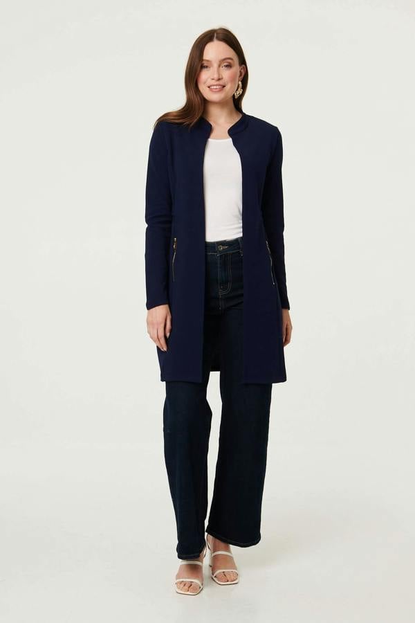 Navy | Open Front Longline Coatigan
