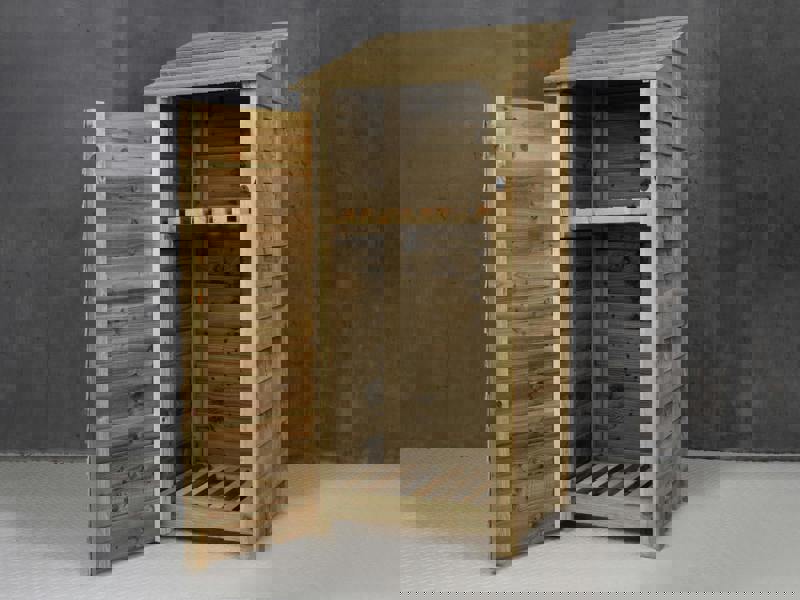 Arbor Garden Solutions Wooden Log Store with Door and Shelf W-79cm, H-126cm or 180cm, D-88cm