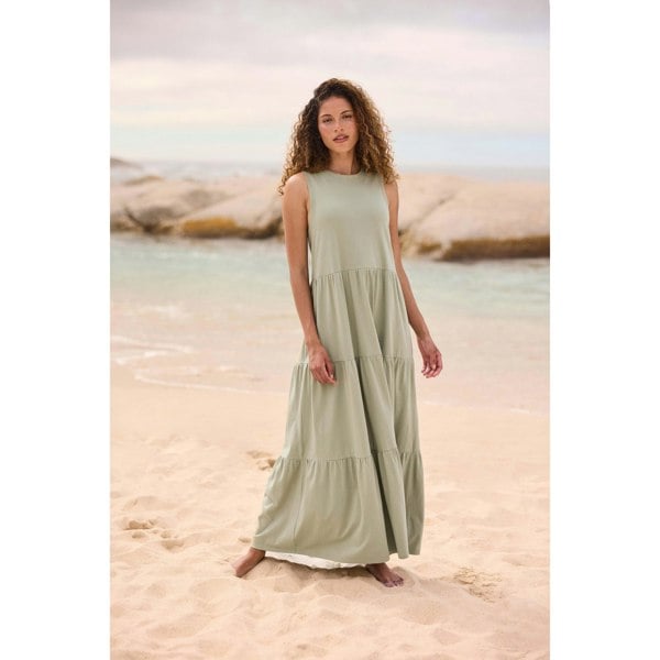 Animal Womens/Ladies Jersey Maxi Dress - Light Khaki