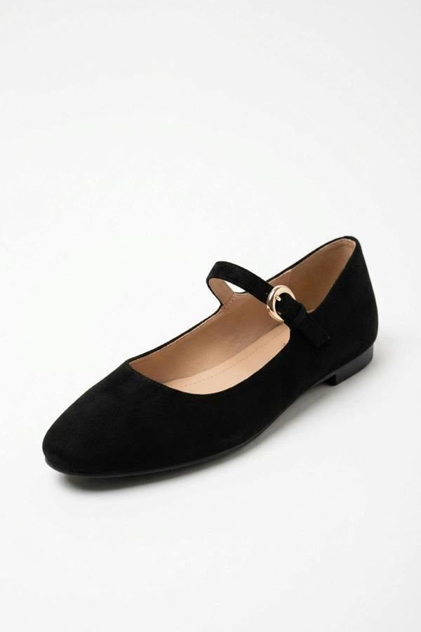 ikrush Constance Faux Suede Mary Jane Ballet Flats
