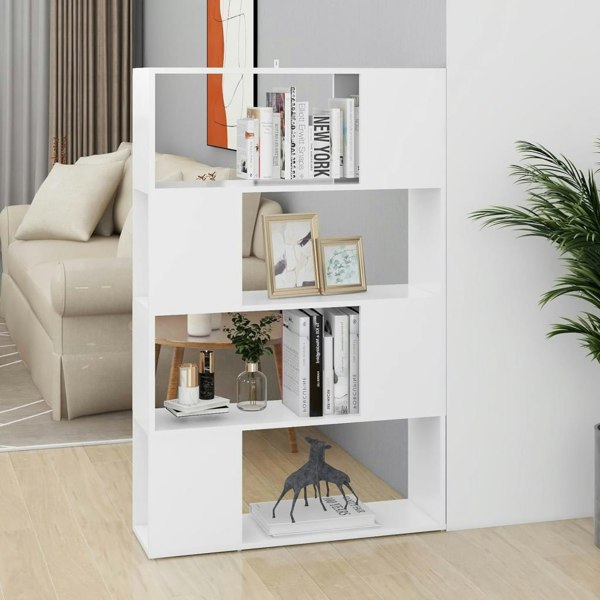 Berkfield Book Cabinet Room Divider White 80x24x124.5 cm Engineered Wood