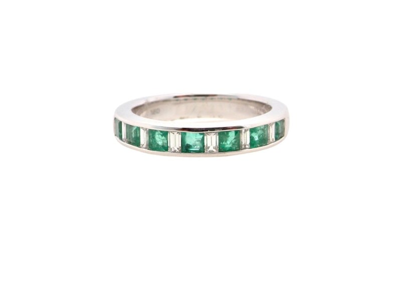 Vintage Tom A NEW white gold Emerald and Diamond eternity ring