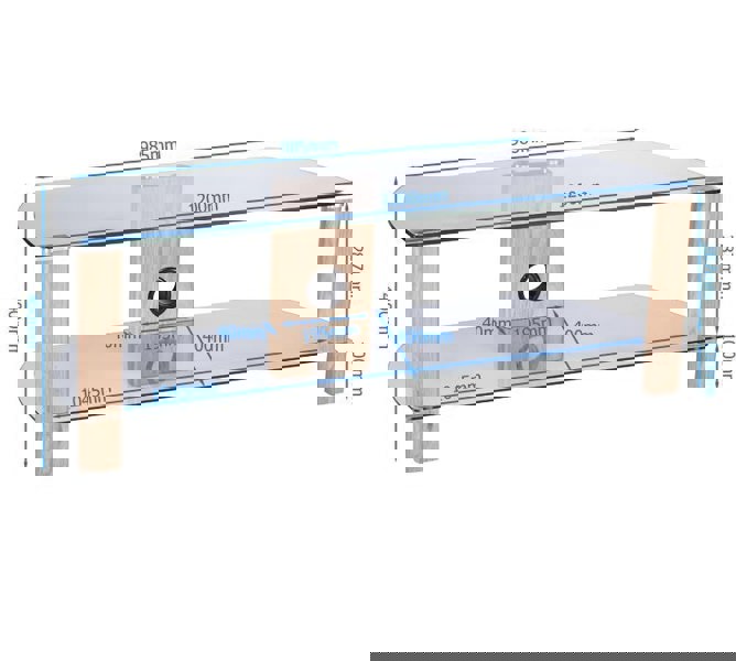 Dorel Home Century TV-Stand Walnut/Glass - 1200mm