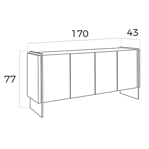 Angel Cerdá Walnut and tempered glass sideboard 3057